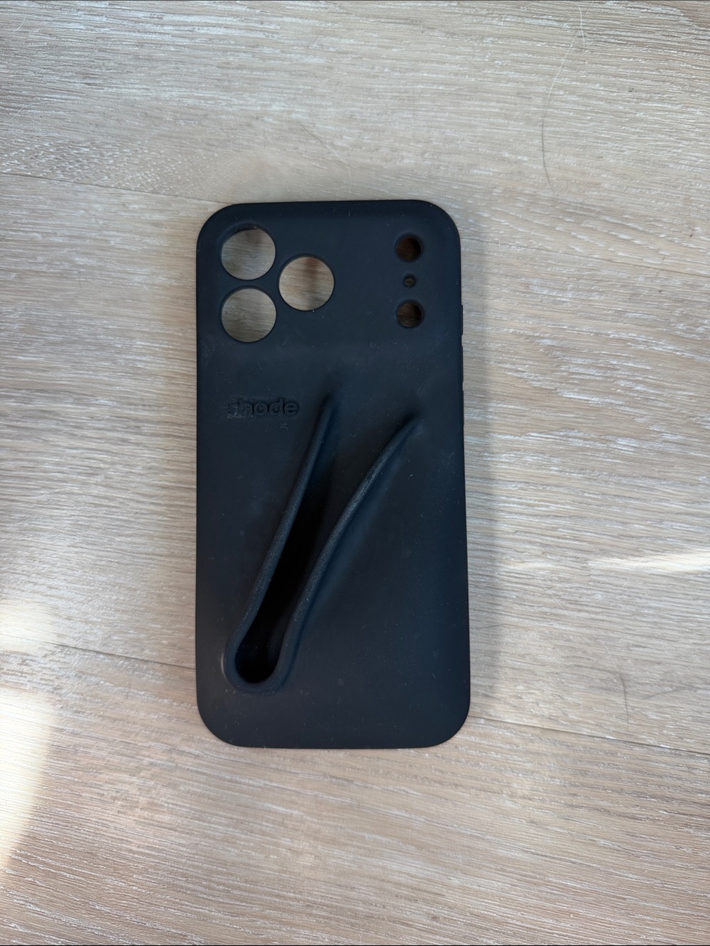 RHODE Black Silicone Phone Case with Integrated Strap Channel